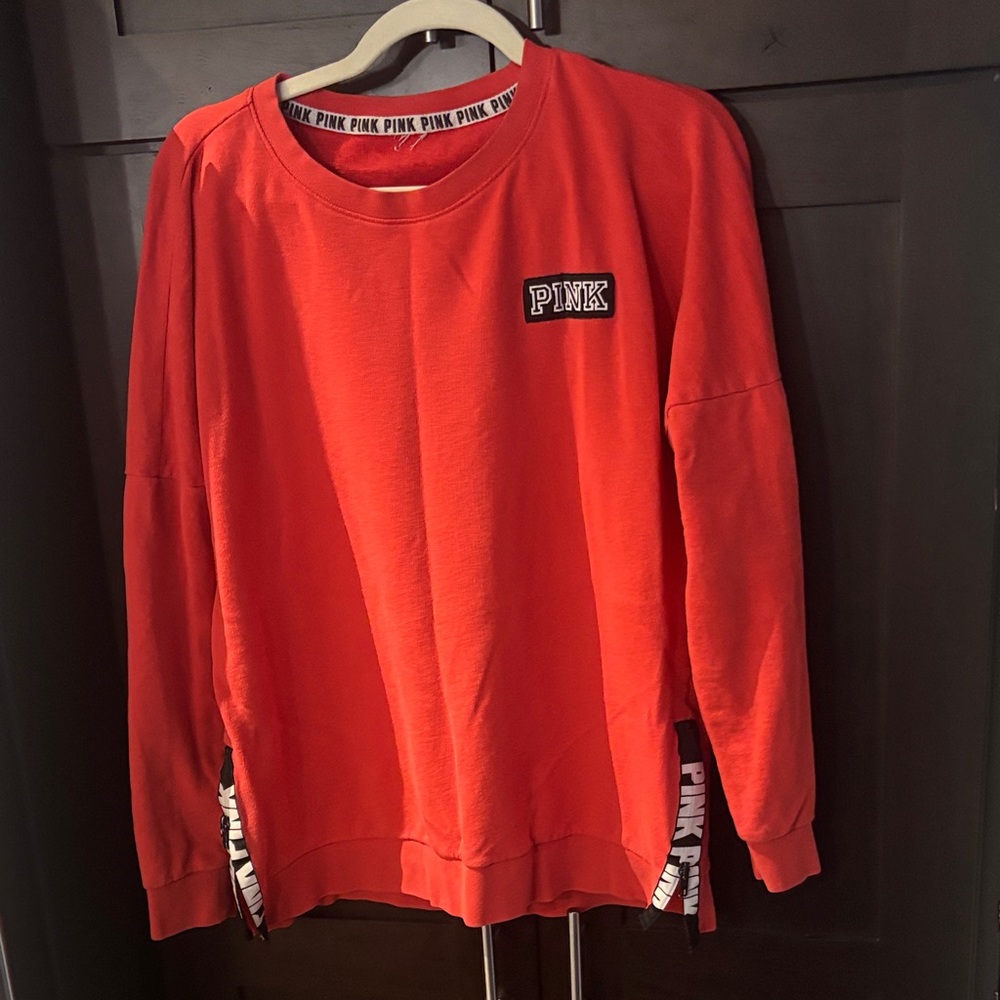 PINK Victoria's Secret Bold Red Crewneck Sweater